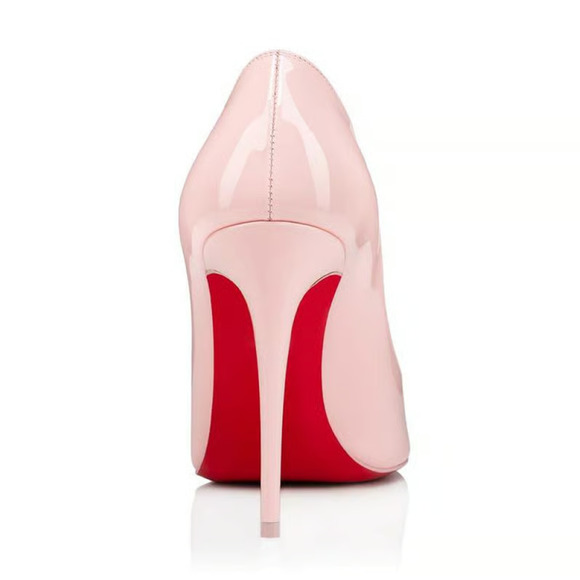Christian Louboutin Kate 100 Poupee Pink Patent Leather Pointed Toe Heel Pump 35 - Picture 2 of 12
